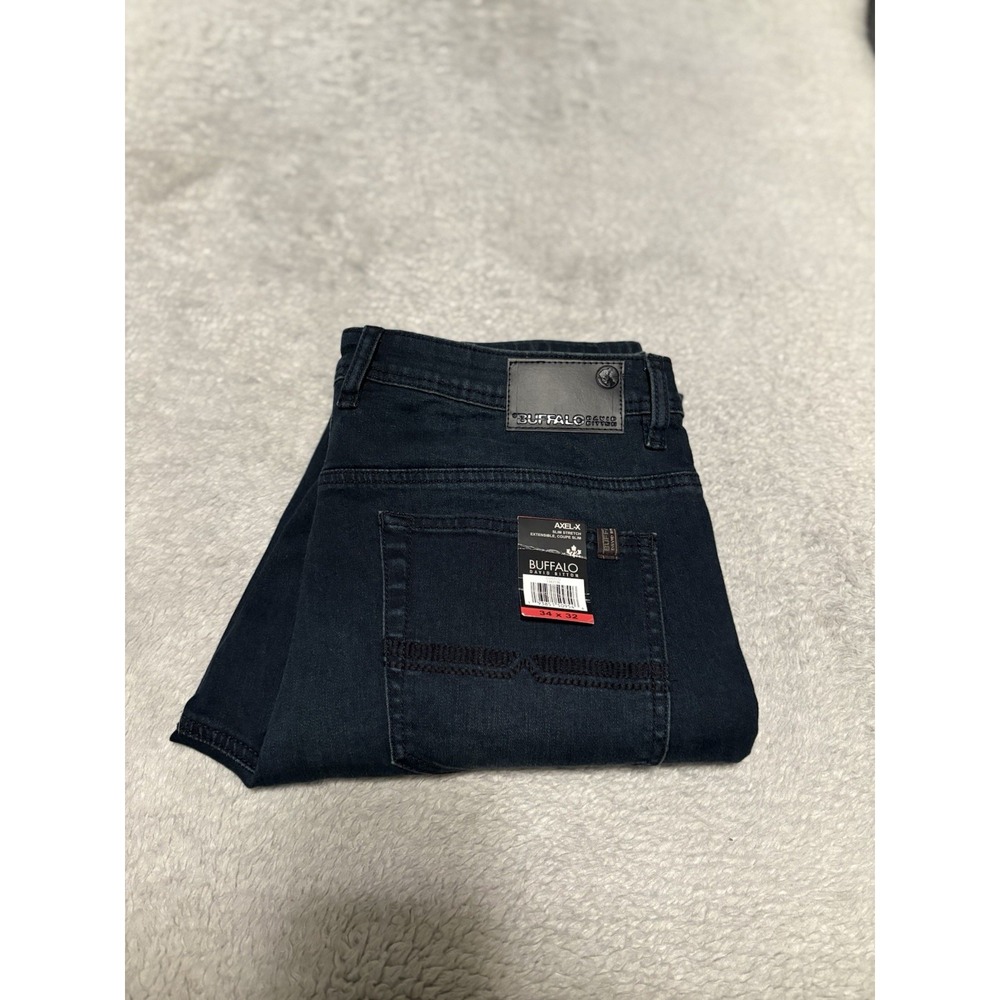 BUFFALO David Bitton Mens AXEL Slim Stretch Jeans 34x32 Dark Blue 5 Pocket Pants